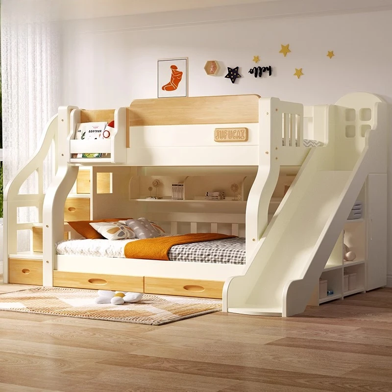 King Size Bed Frame With Storage Drawers - Łóżko na antresoli z drabinką, ramą,