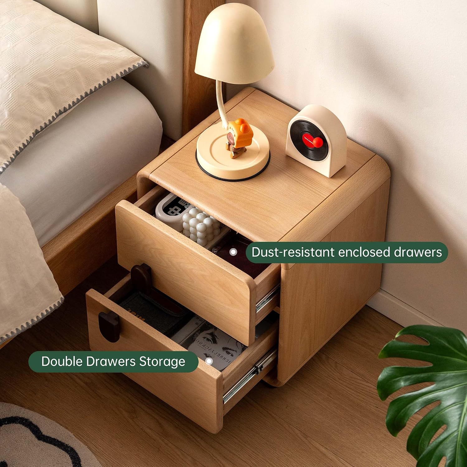 Solidna, drewniana szafka nocn – Solid Wood Nightstand 2 Drawers recenzja i cena