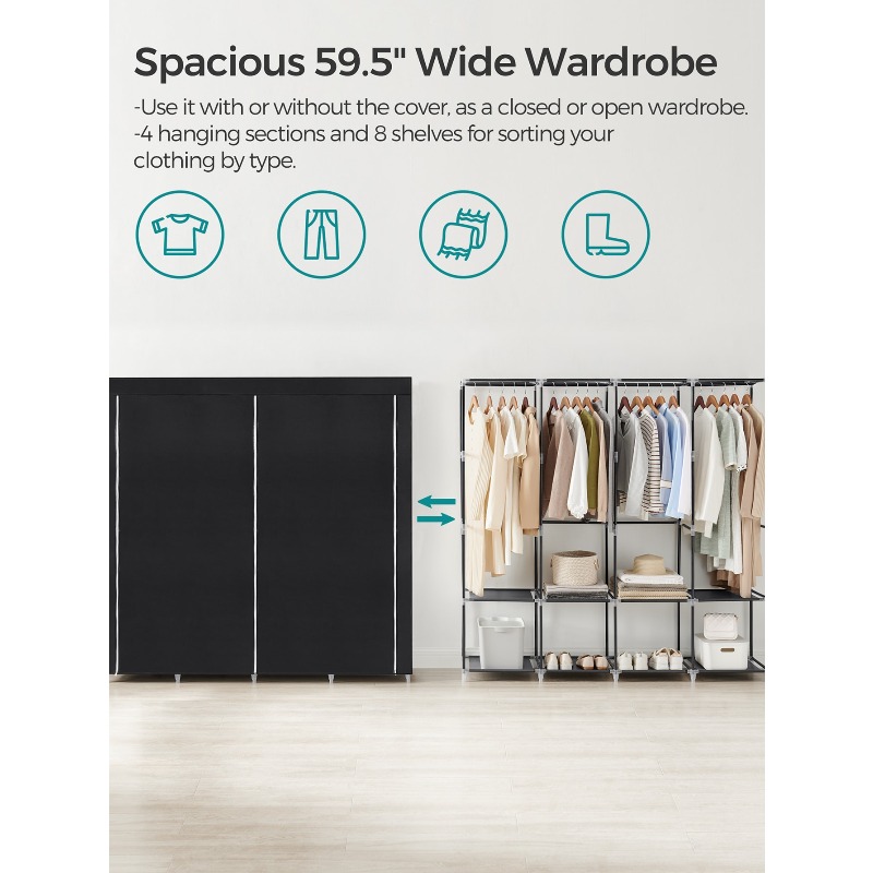 Przenośna szafa, organizer do  – Wardrobe Closet Portable Fabric Cover recenzja i cena