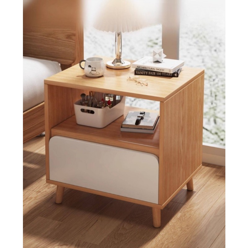 Biały stolik nocny Sypialnia z – Solid Wood Nightstand 2 Drawers recenzja i cena