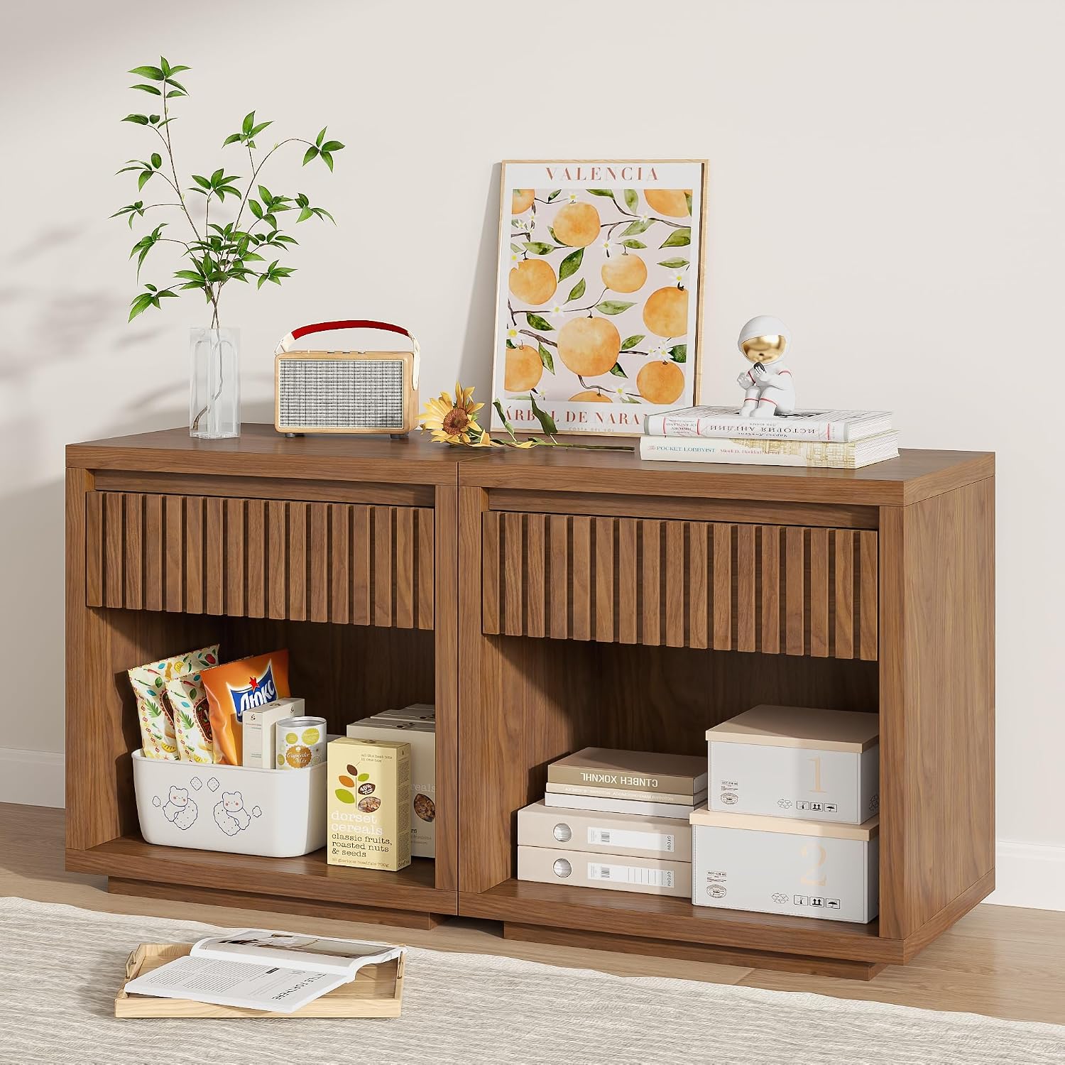 Zestaw dwóch szafkówek nocnych – Solid Wood Nightstand 2 Drawers recenzja i cena