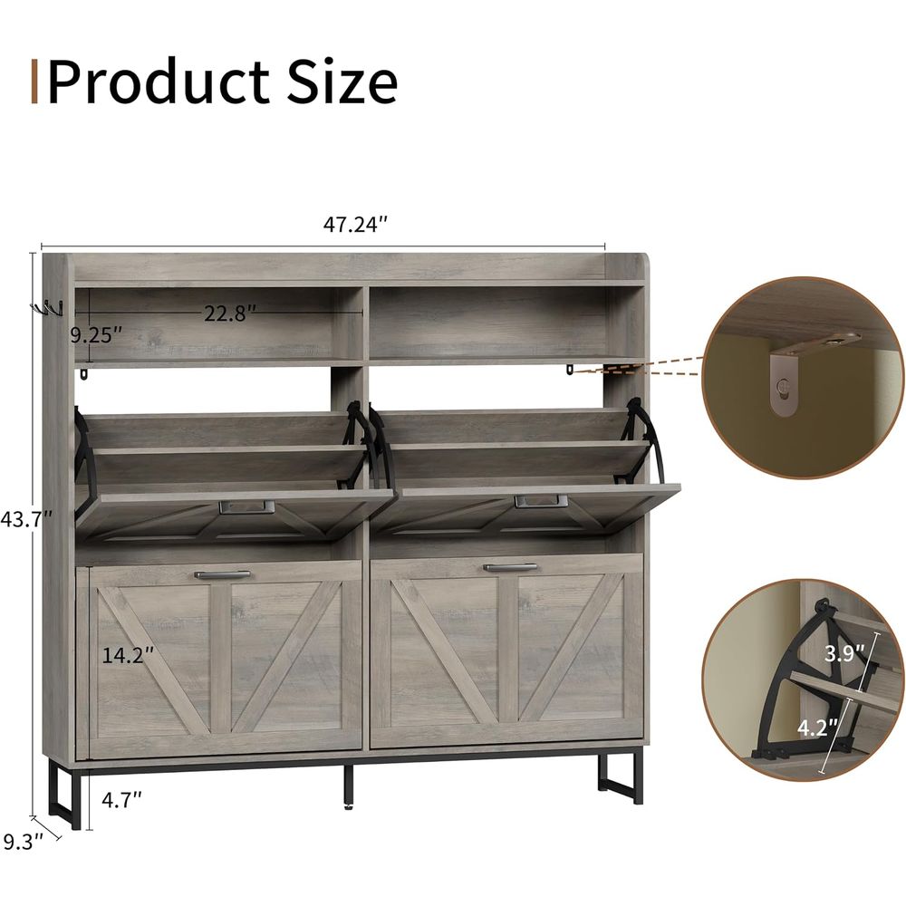 Szafka na buty z 4 półkami, sz – Shoe Rack Cabinet Narrow Entryway recenzja i cena